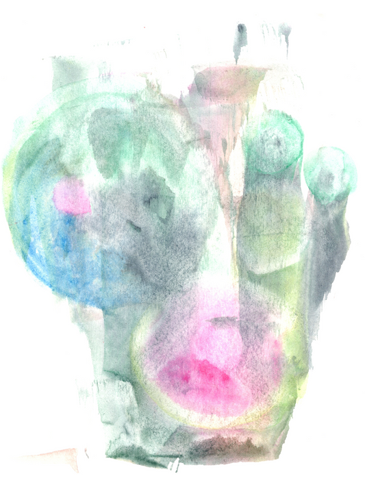 Disguised Presence III, Original Watercolor, 5.5 in x 7 in