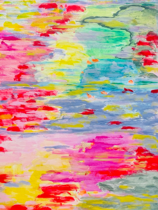 Flickering Horizon, Original Acrylic on Paper, 11 in x 14 in