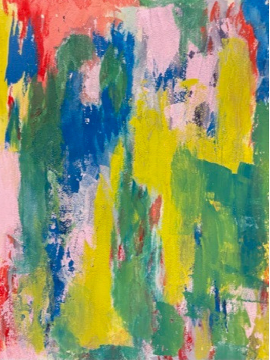 Towards the Light, Original Acrylic + Gesso over Paper, 9 in x 12 in